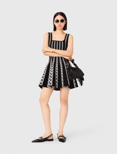 Robe Courte En Maille Jacquard - Taille 34 - Maje - Modalova