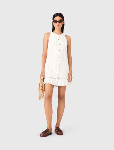 Robe En Lin Mélangé Et Broderie - Taille 34 - Maje - Modalova