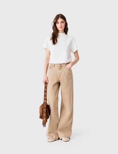 T-shirt Ras De Cou Avec Zip Au Dos - Taille 0 - Maje - Modalova