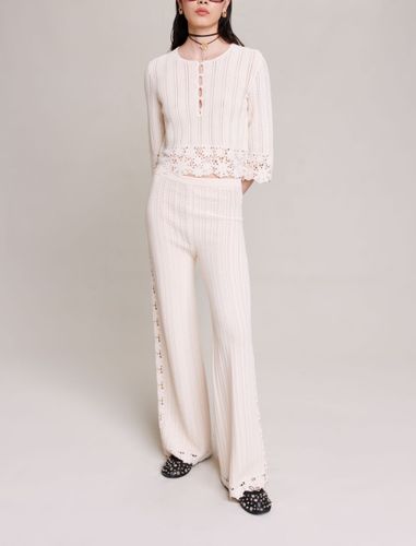 Pantalon En Maille - Blanc - Taille 36 - Maje - Modalova