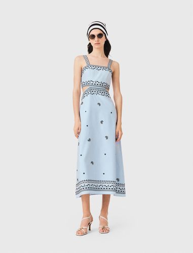 Robe Longue Brodée En Lin Mélangé - Taille 42 - Maje - Modalova