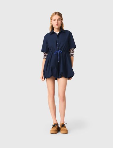 Robe Boule Manches Courtes En Coton - Bleu - Maje - Modalova