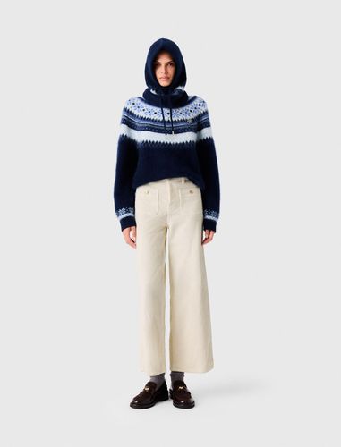 Pantalon Large En Velours Côtelé - Blanc - Taille 34 - Maje - Modalova