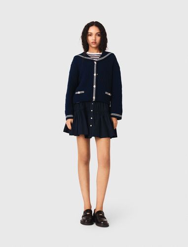 Cardigan Torsadé Avec Col Bateau - Bleu - Taille 0 - Maje - Modalova