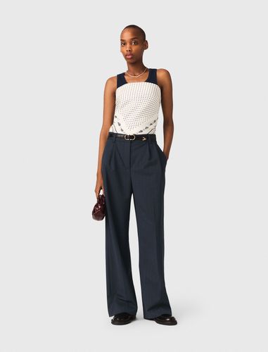 Pantalon De Tailleur À Rayures - Bleu - Taille 34 - Maje - Modalova