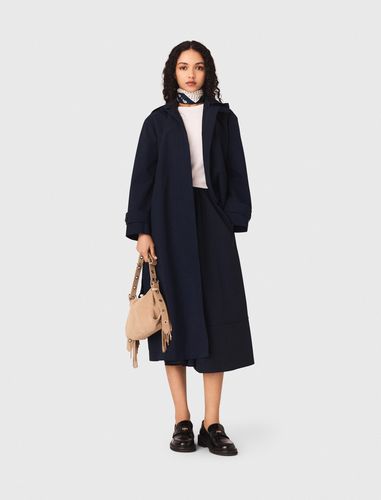 Trench À Capuche Strassée Amovible - Bleu - Taille 36 - Maje - Modalova