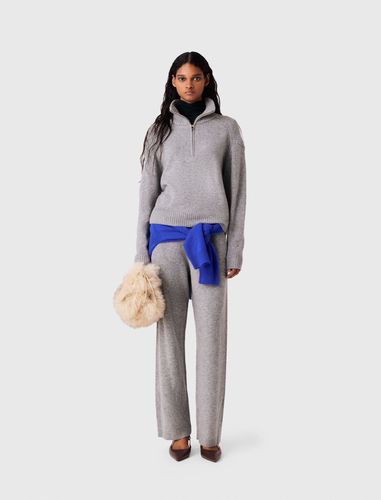 Pull Avec Col Zippé - Gris - Taille 0 - Maje - Modalova