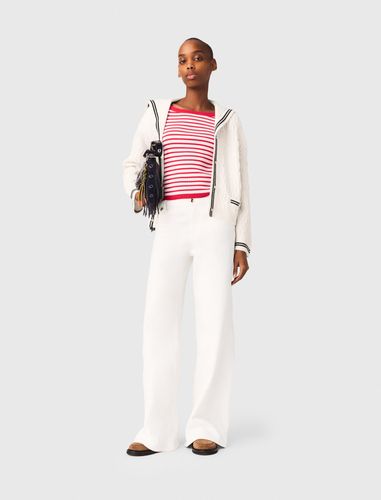 Cardigan Torsadé Avec Col Bateau - Blanc - Taille 1 - Maje - Modalova