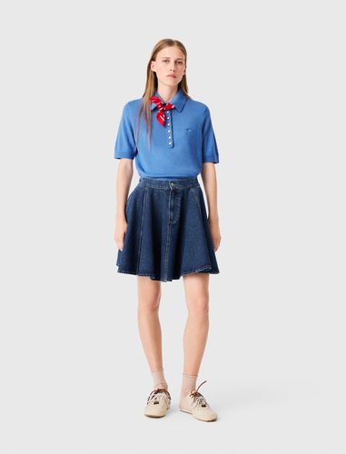 Jupe Courte Évasée En Denim - Taille 34 - Maje - Modalova