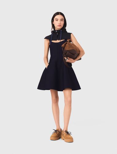 Robe Patineuse Courte En Maille - Bleu - Taille 36 - Maje - Modalova