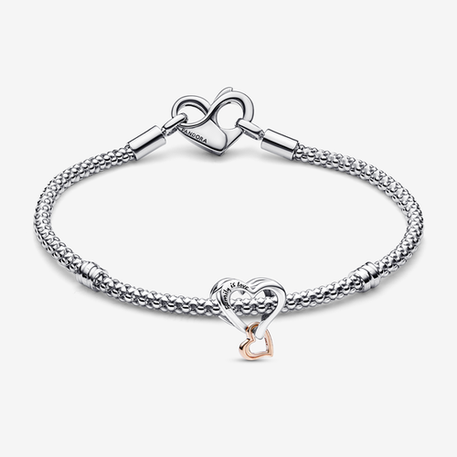 Bracelet Composé Maille Cloutée Cœur - Pandora - Modalova
