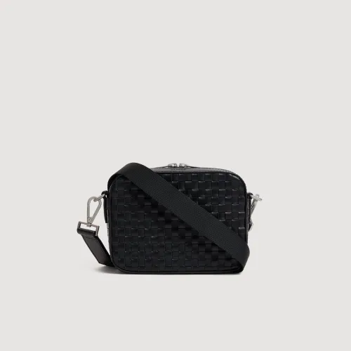 Petit sac en cuir tressé - Sandro Paris - Modalova