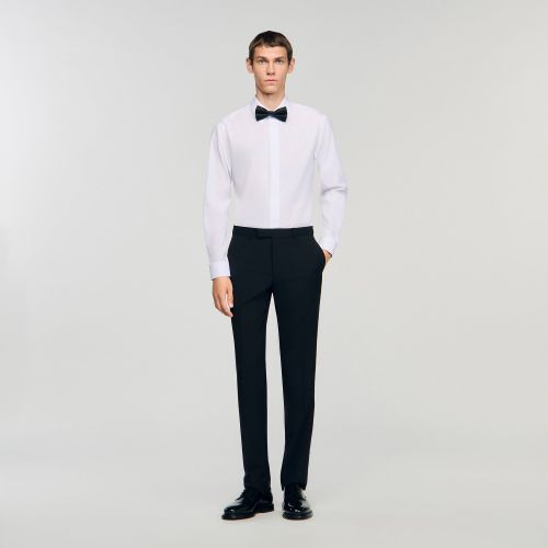 Pantalon de costume détails satinés - Sandro Paris - Modalova