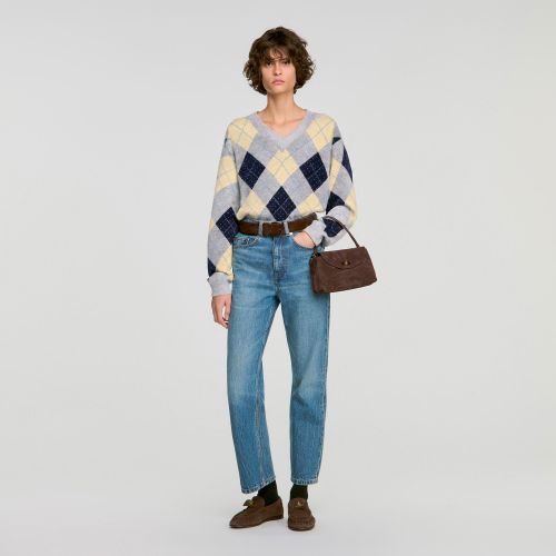 Pull motif Argyle à strass - Sandro Paris - Modalova