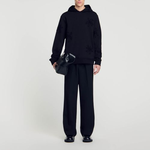Hoodie à capuche orné de fleurs - Sandro Paris - Modalova