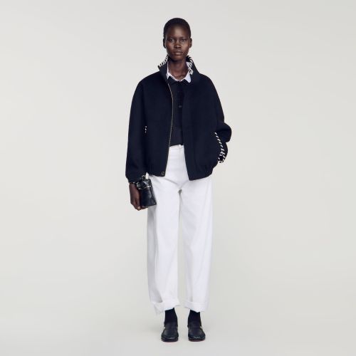 Blouson détails surpiqués - Sandro Paris - Modalova