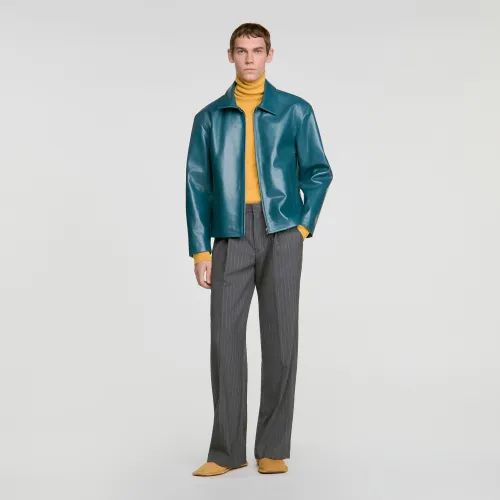 Blouson en cuir - Sandro Paris - Modalova