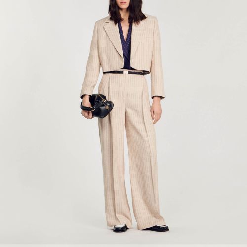 Veste courte à rayures - Sandro Paris - Modalova