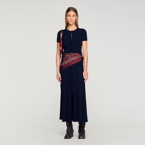 Robe longue en maille - Sandro Paris - Modalova