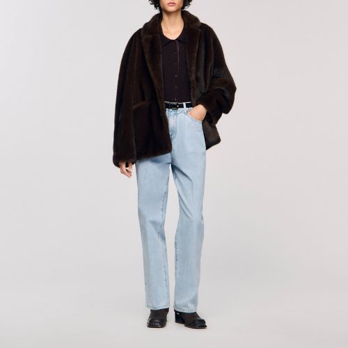Manteau veste en fausse fourrure - Sandro Paris - Modalova