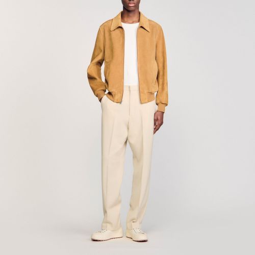 Blouson en croute de cuir - Sandro Paris - Modalova