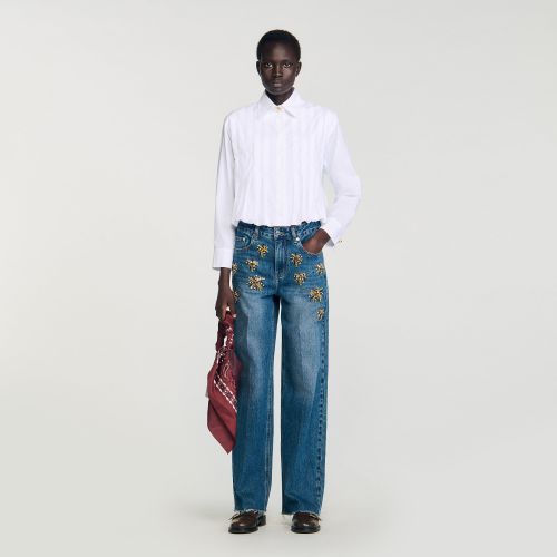 Chemise courte à plis - Sandro Paris - Modalova