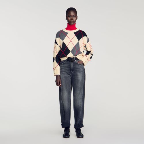 Pull motif argyle en laine - Sandro Paris - Modalova