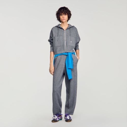 Cardigan à capuche à strass - Sandro Paris - Modalova