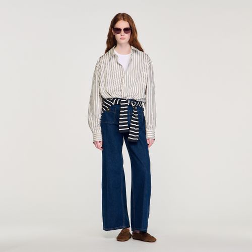 Chemise en coton à rayures - Sandro Paris - Modalova