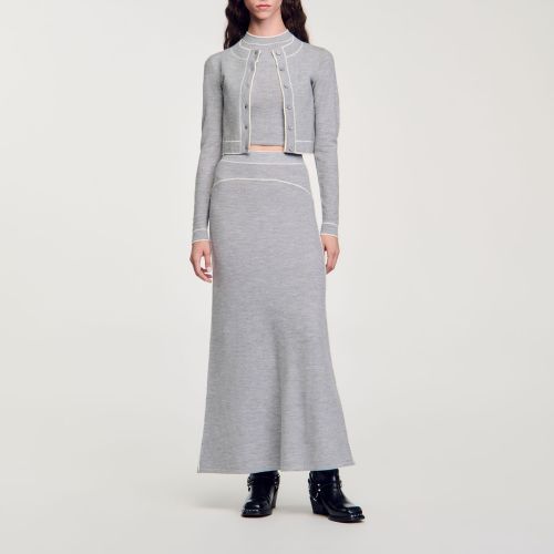 Jupe longue en laine - Sandro Paris - Modalova