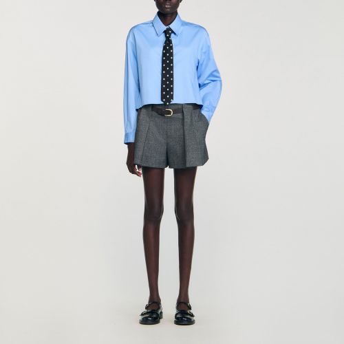 Chemise courte à cravate amovible - Sandro Paris - Modalova