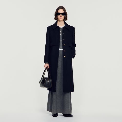 Manteau en laine effet 2-en-1 - Sandro Paris - Modalova