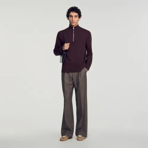 Pull en laine à col zippé - Sandro Paris - Modalova