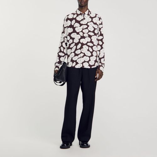 Chemise imprimé camélias - Sandro Paris - Modalova