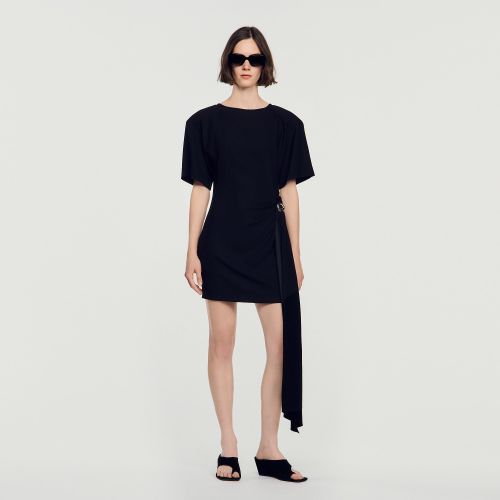 Robe courte drapée - Sandro Paris - Modalova