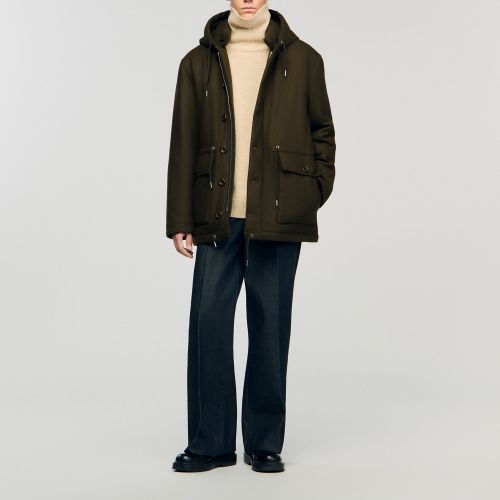 Parka en laine avec capuche - Sandro Paris - Modalova