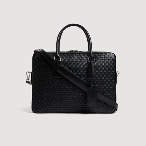 Briefcase en cuir tressé - Sandro Paris - Modalova