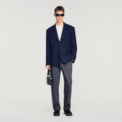Veste de costume oversize en laine - Sandro Paris - Modalova