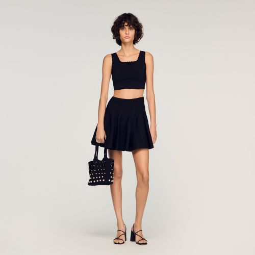 Pull court en maille fantaisie - Sandro Paris - Modalova