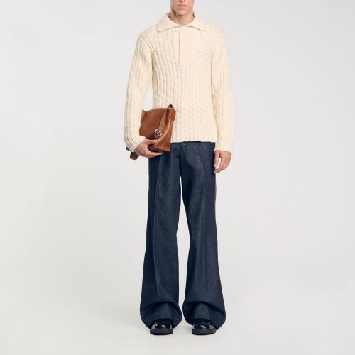 Pull à col polo en maille épaisse - Sandro Paris - Modalova
