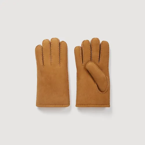 Gants en cuir suède et peau lainée - Sandro Paris - Modalova