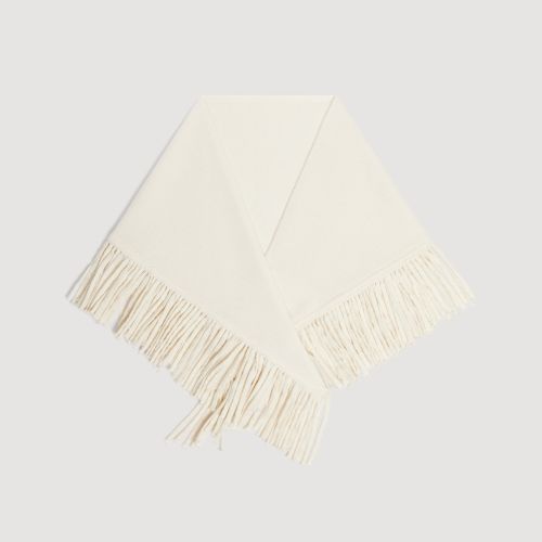 Foulard triangle en laine à franges - Sandro Paris - Modalova