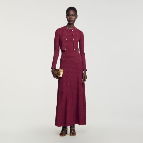 Cardigan court en maille pointelle - Sandro Paris - Modalova