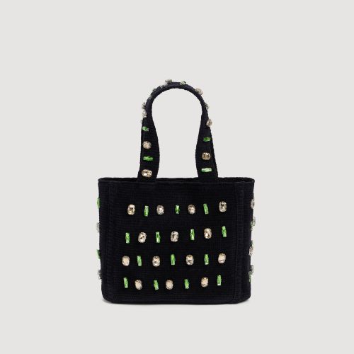 Sac en maille à bijoux pierres - Sandro Paris - Modalova