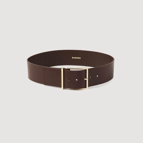 Ceinture large en cuir - Sandro Paris - Modalova