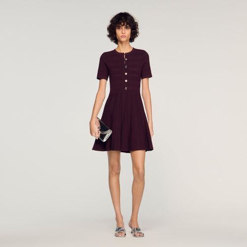 Robe courte en maille pointelle - Sandro Paris - Modalova