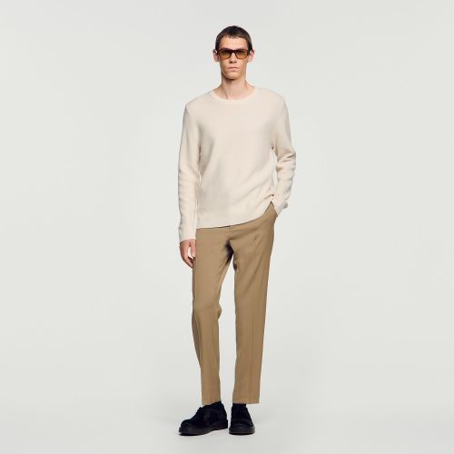 Pull col rond en point de riz - Sandro Paris - Modalova
