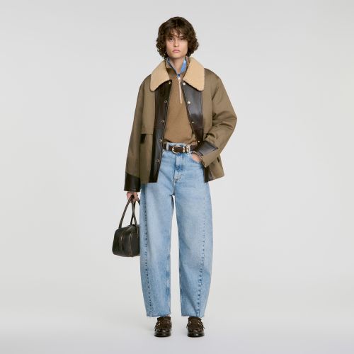 Manteau bimatière - Sandro Paris - Modalova