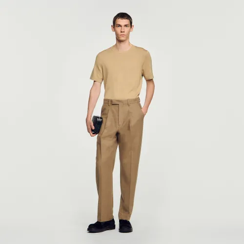 Pantalon de costume large en laine - Sandro Paris - Modalova