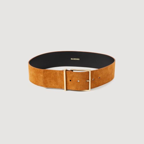 Ceinture large en croûte de cuir - Sandro Paris - Modalova